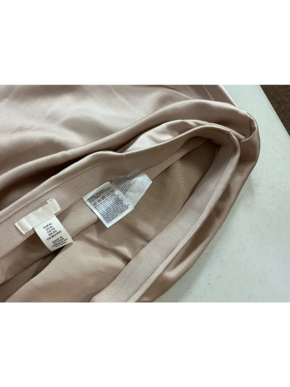 H&M Satin Maxi Skirt Champagne Womens XL